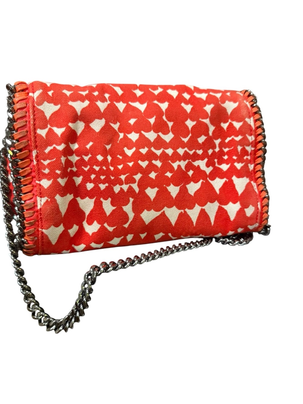Stella McCartney Falabella Heart Print Canvas Chain Crossbody Clutch Bag - Picture 8 of 13